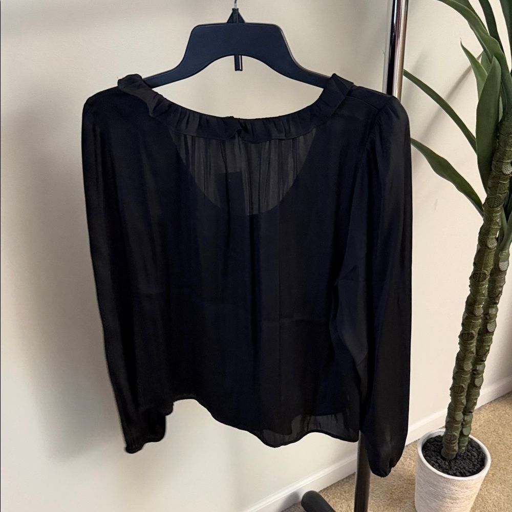 J. Crew Black Ruffled Blouse - Picture 6 of 6